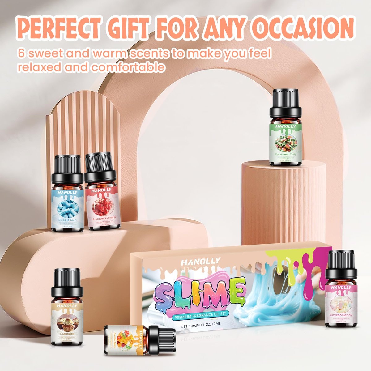 Premium Ätherische Öle Set – 6x10ml Duftöle für Diffuser, Kerzen- und Seifenherstellung, Aromatherapie