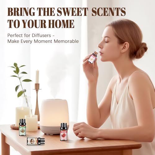 Premium Ätherische Öle Set – 6x10ml Duftöle für Diffuser, Kerzen- und Seifenherstellung, Aromatherapie