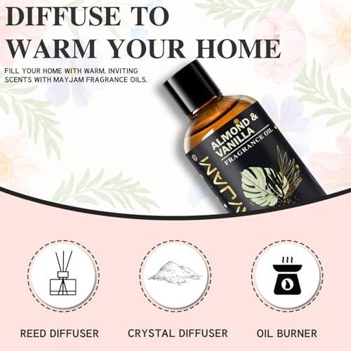MAYJAM Mandel & Vanille Duftöl – 100 ml Ätherisches Öl für Diffuser, Seifen- und Kerzenherstellung