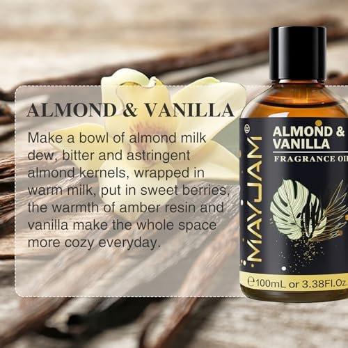 MAYJAM Mandel & Vanille Duftöl – 100 ml Ätherisches Öl für Diffuser, Seifen- und Kerzenherstellung