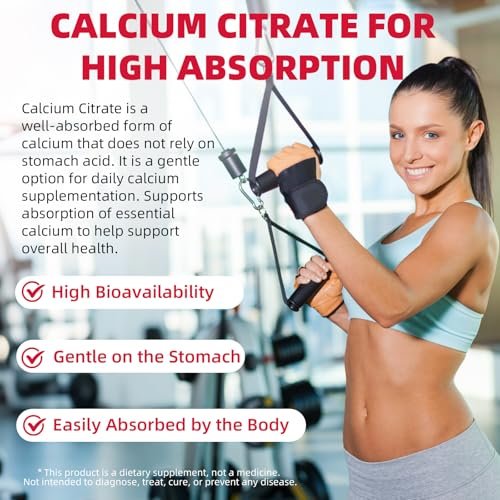 Calcium Citrat Gummibärchen 1200 mg – Zuckerfreie, kaubare Calciumergänzung für Frauen & Männer, unterstützt Knochen-, Muskel- und Immunsystem, ohne Gentechnik, glutenfrei, natürlicher Himbeergeschmack, 60 Stück