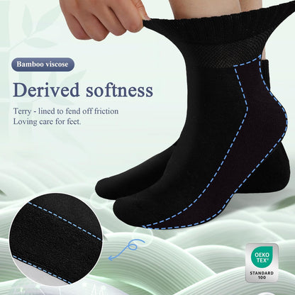 Cirorld Damen Diabetikersocken aus Bambusviskose, 6 Paar, nicht einschnürendes weites Bündchen, nahtlose lockere Polstersocken für geschwollene Füße