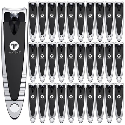 HANTEKAS 30-teiliges Nagelknipser-Set aus Kohlenstoffstahl – Tragbare Nagelzwicker für Finger- und Zehennägel in Schwarz und Silber