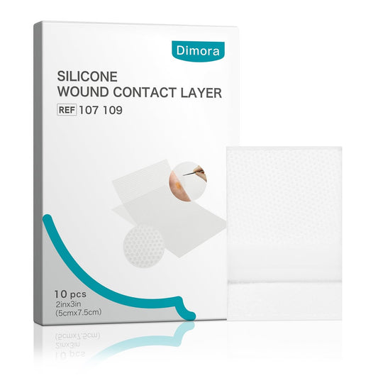 Dimora Wundkontaktschicht, Silikon-Nichthaftender Wundverband, transparente Pads für ein breites Spektrum exsudierender Wunden, 5 cm x 7,5 cm, 10 Stück
