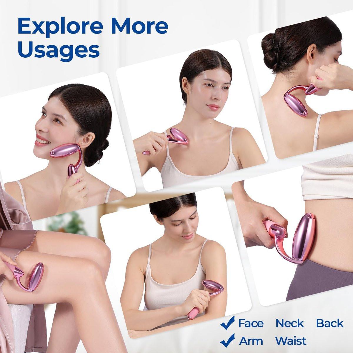 MORGLES Ice Roller für das Gesicht – Professionelles Kryotherapie-Werkzeug zur Reduzierung von Schwellungen, Rötungen und Kopfschmerzen, strafft die Haut und verbessert die Lymphdrainage mit ergonomischem Griff (Pink)