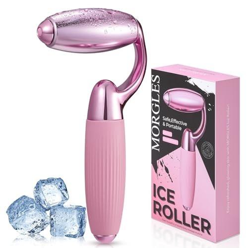 MORGLES Ice Roller für das Gesicht – Professionelles Kryotherapie-Werkzeug zur Reduzierung von Schwellungen, Rötungen und Kopfschmerzen, strafft die Haut und verbessert die Lymphdrainage mit ergonomischem Griff (Pink)