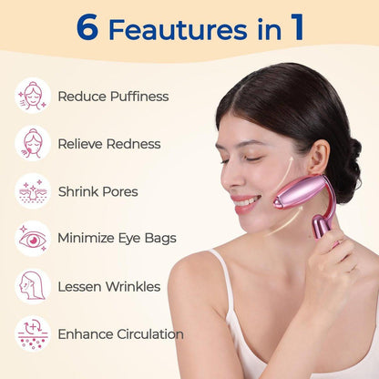 MORGLES Ice Roller für das Gesicht – Professionelles Kryotherapie-Werkzeug zur Reduzierung von Schwellungen, Rötungen und Kopfschmerzen, strafft die Haut und verbessert die Lymphdrainage mit ergonomischem Griff (Pink)