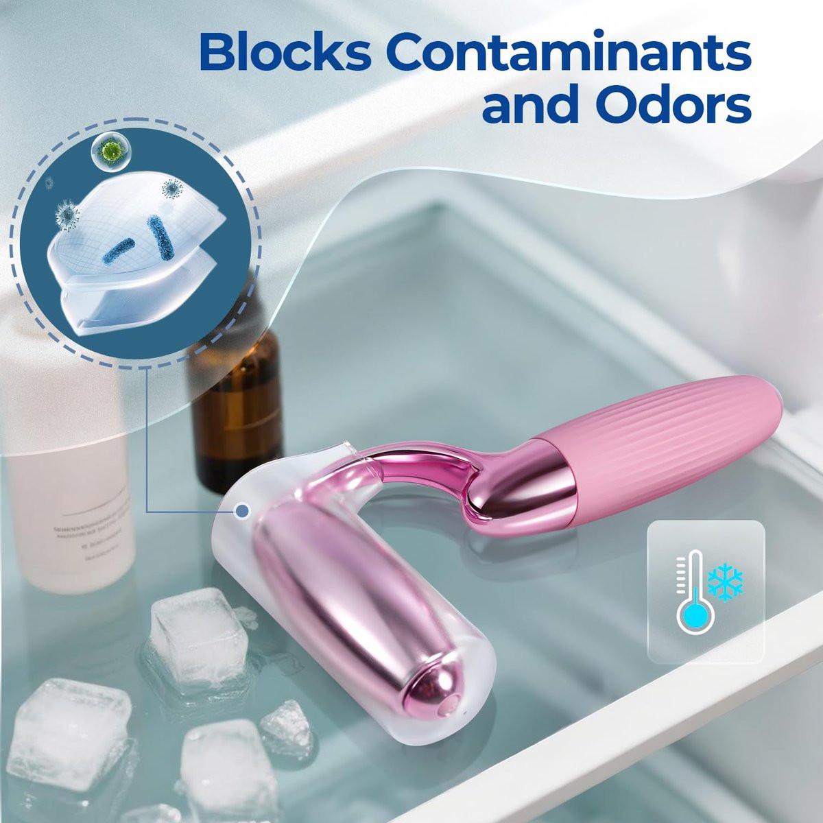 MORGLES Ice Roller für das Gesicht – Professionelles Kryotherapie-Werkzeug zur Reduzierung von Schwellungen, Rötungen und Kopfschmerzen, strafft die Haut und verbessert die Lymphdrainage mit ergonomischem Griff (Pink)