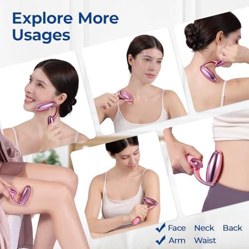 MORGLES Ice Roller für das Gesicht – Professionelles Kryotherapie-Werkzeug zur Reduzierung von Schwellungen, Rötungen und Kopfschmerzen, strafft die Haut und verbessert die Lymphdrainage mit ergonomischem Griff (Pink)