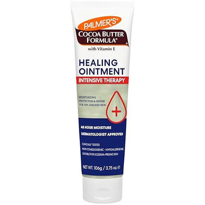 Palmer's Cocoa Butter Formula Healing Ointment mit Vitamin E, 3.75 Oz – Intensive Therapie für extrem trockene, zu Ekzemen neigende Haut, 48-Stunden-Feuchtigkeit, nicht komedogen, dermatologisch empfohlen