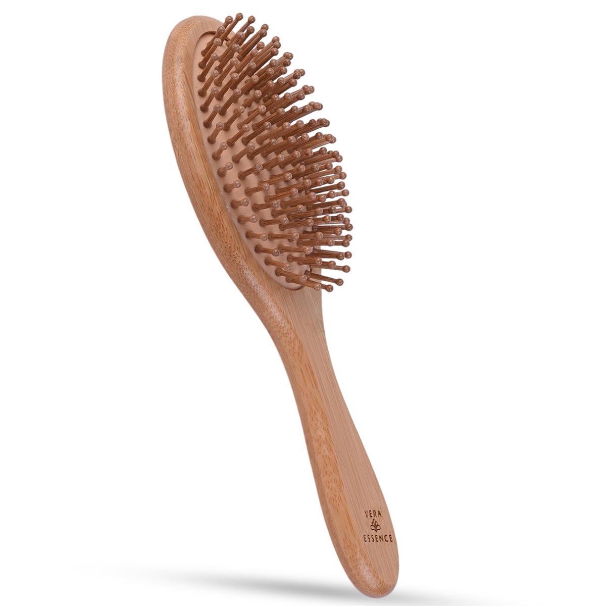 Bambusbürste für Haarwachstum – Naturborstenbürste mit Holzgriff zum Entwirren, Reduzieren von Haarbruch & Kopfhautmassage – Für dickes, dünnes, lockiges, trockenes, nasses Haar – Ergonomischer Griff ideal für Frauen & Männer
