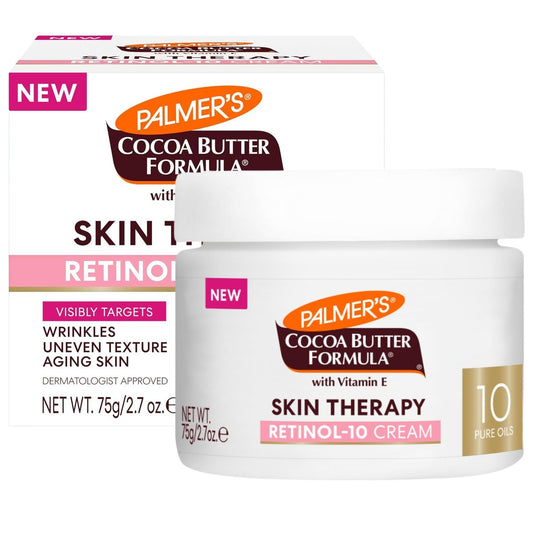 Palmer's Cocoa Butter Formula Gesichtscreme mit Retinol-10, Feuchtigkeitscreme, 2,7 Oz, Vitamin E & Hyaluronsäure, Reduziert feine Linien & ungleichmäßigen Hautton, 48h Feuchtigkeit, dermatologisch getestet