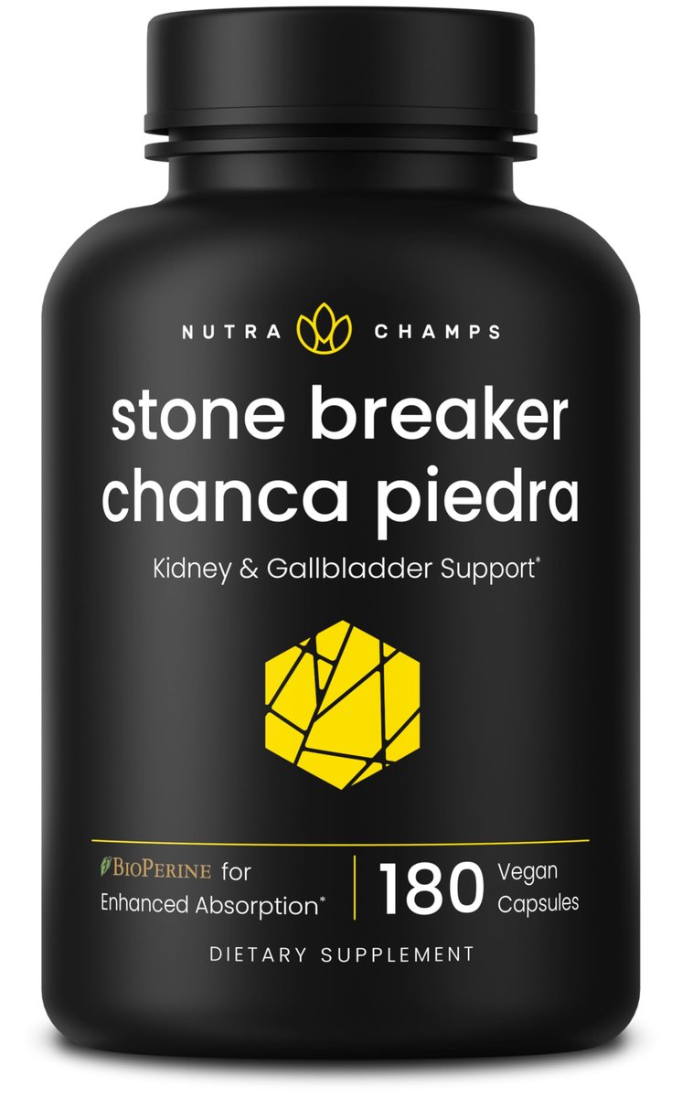 NutraChamps Chanca Piedra Stone Breaker – Nieren- und Gallenblasenunterstützung, Harnwegs- und Kalziumoxalat-Balance mit Brennnesselblatt & BioPerine, 180 Kapseln