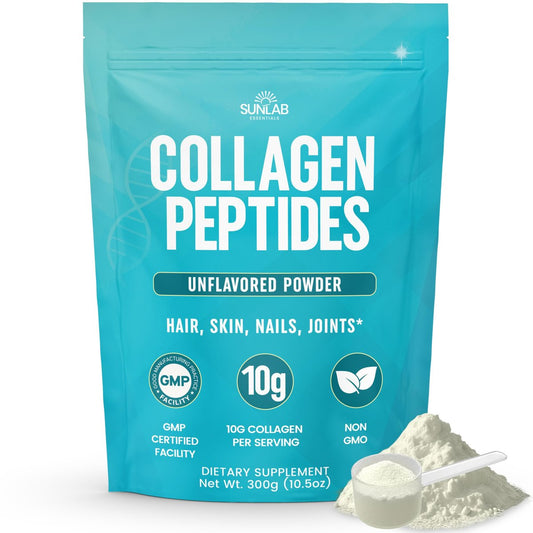 Kollagen-Peptid-Pulver aus Rinderhydrolysat (ungesüßt) Typ I & III – Nahrungsergänzung für Haut, Haare, Nägel & Gelenke – für Frauen & Männer – Non GMO & USA hergestellt – 30 Portionen