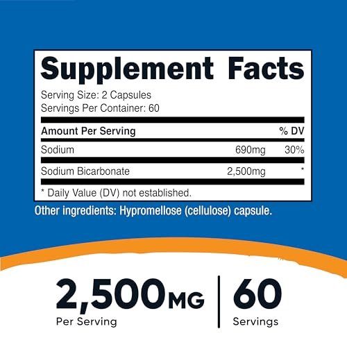 Nutricost Natriumbicarbonat (2.500 mg) 120 Kapseln - GMO-frei, Glutenfrei, Vegan, 60 Portionen