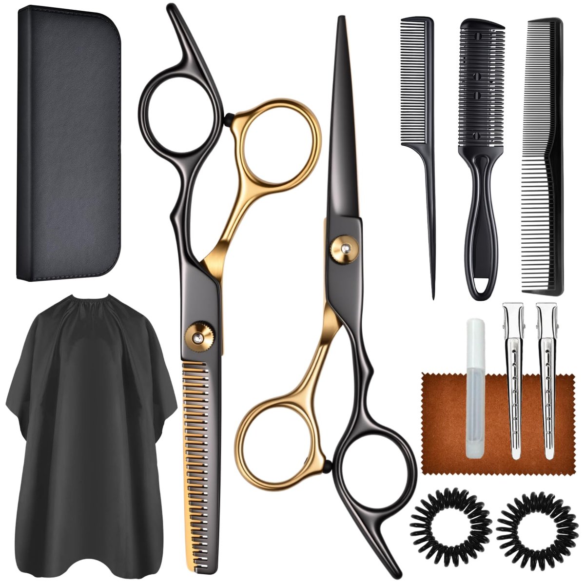 13-teiliges Haarschneide-Set: Professionelle Haarschere für Männer, Frauen, Kinder – Friseurschere Klinge 6,5 Zoll für Salon und Zuhause