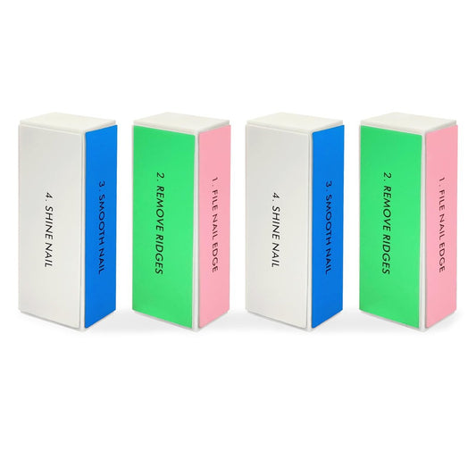 4er-Set Große Quadratische Schwamm-Nagelpufferblöcke, 4-Wege-Nagelfeile und -Puffer zum Glätten und Polieren, Ideal für Nagelstudios und den persönlichen Gebrauch