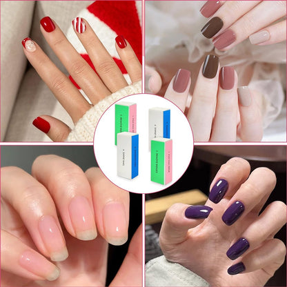 12-teiliges weißes Schwamm-Nagelpuffer-Set, 4-Wege-Nagelfeile und -Puffer für die Nagelpflege, ideal für Salon- und Heim-Maniküre