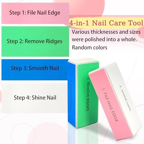 12-teiliges weißes Schwamm-Nagelpuffer-Set, 4-Wege-Nagelfeile und -Puffer für die Nagelpflege, ideal für Salon- und Heim-Maniküre