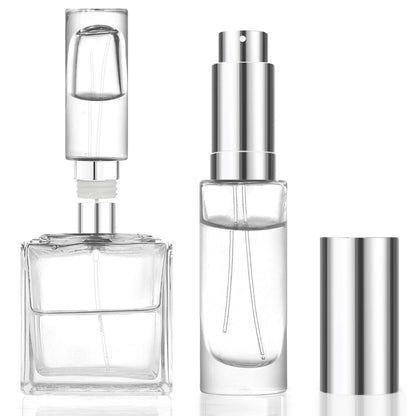 MUB 10ml Parfümzerstäuber nachfüllbarer Reisezerstäuber aus Glas – einzigartiges Top-Befüllungssystem, auslaufsicherer Sprühflakon für Parfüm und Eau de Cologne, Mini-Reisegröße, leer, tragbar