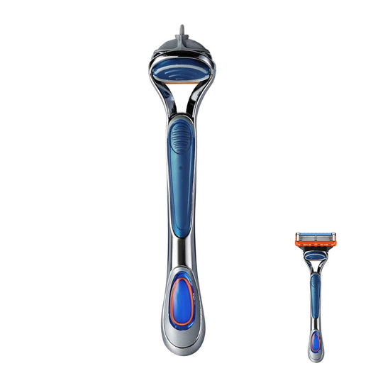 Ersatz-Rasiergriff kompatibel mit Gillette Fusion5 Klingen – Komfortgriff, rutschfest, ergonomisch, 1 Pack Blau