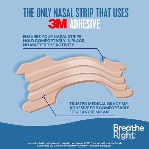 Breathe Right Extra Strong Nasenpflaster mit Menthol-Duft, 26 Stück – Medikamentenfreie Nasenerweiterung für bessere Atmung und gegen Schnarchen