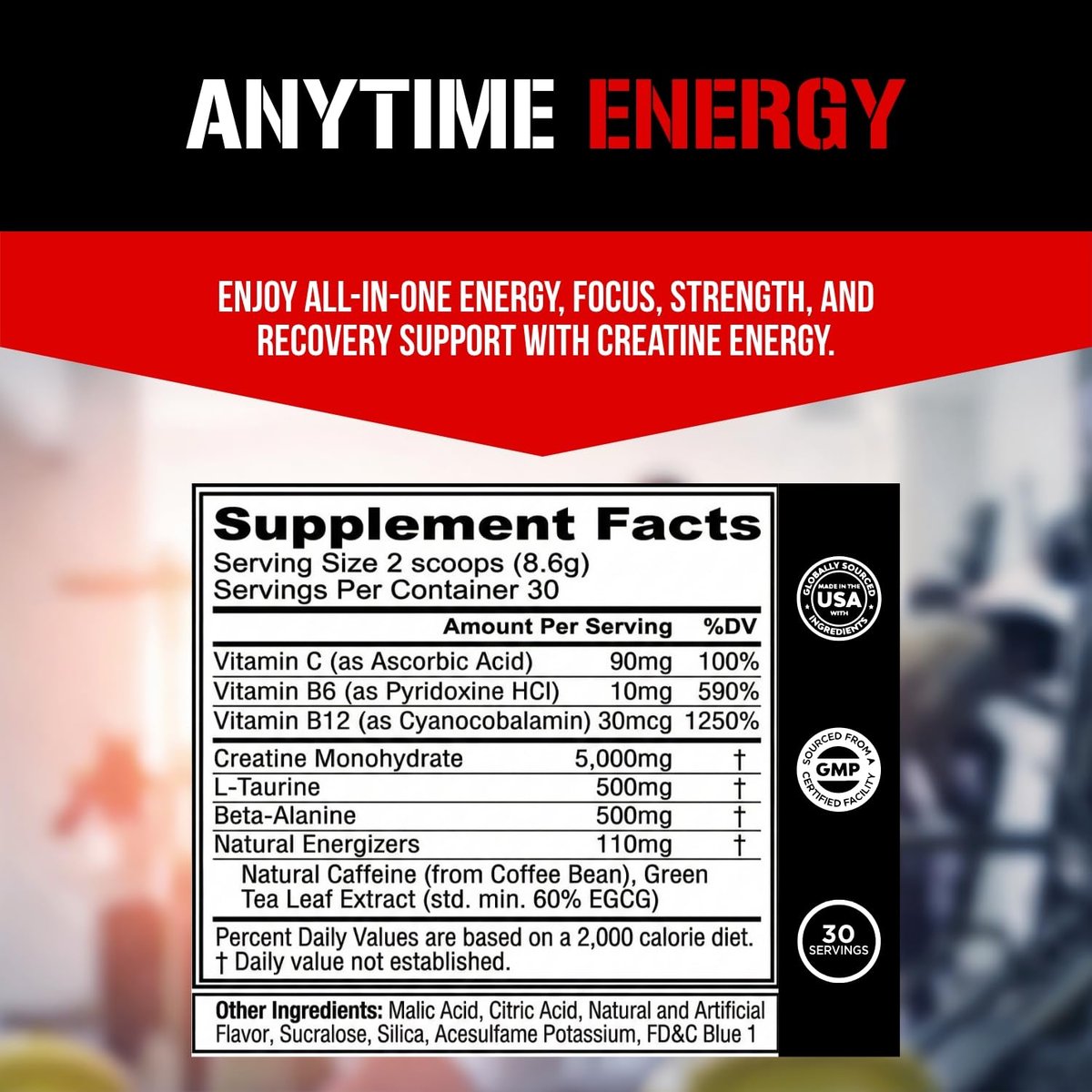 Evlution Nutrition Creatine Energy – Muskelaufbau, Energie, Ausdauer & Kognition – 5 g reines Creatin-Monohydrat pro Portion – B+C Vitamin-Komplex – 30 Portionen – Rocket Pop