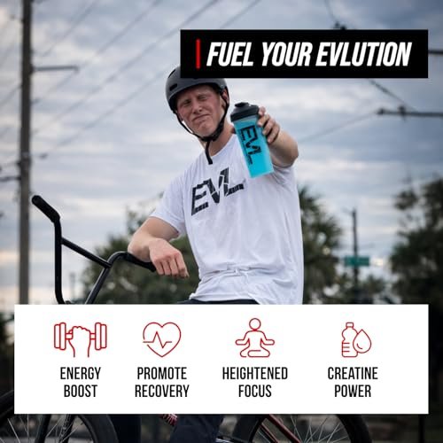 Evlution Nutrition Creatine Energy – Muskelaufbau, Energie, Ausdauer & Kognition – 5 g reines Creatin-Monohydrat pro Portion – B+C Vitamin-Komplex – 30 Portionen – Rocket Pop