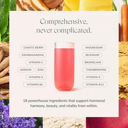 Beam Glow Frauen Wellness Nahrungsergänzungsmittel, Cortisol Unterstützung mit Ashwagandha für Frauen, Tägliche Vitamine für Zyklusgesundheit, Stimmung, Energie & Stressunterstützung mit Selen, Zink, Vitamin A, Biotin, B-Vitaminen