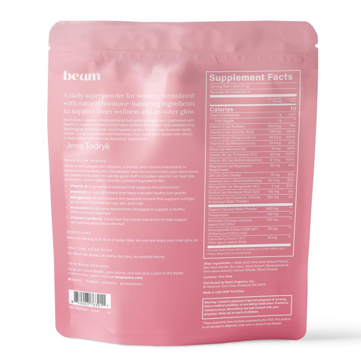 Beam Glow Hormon-Balance-Ergänzung für Frauen – Cortisol-Ergänzung, PMS-Linderung, Perimenopause-Unterstützung, Frauen-Vitamine mit Ashwagandha & Selen