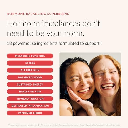 Beam Glow Hormon-Balance-Ergänzung für Frauen – Cortisol-Ergänzung, PMS-Linderung, Perimenopause-Unterstützung, Frauen-Vitamine mit Ashwagandha & Selen