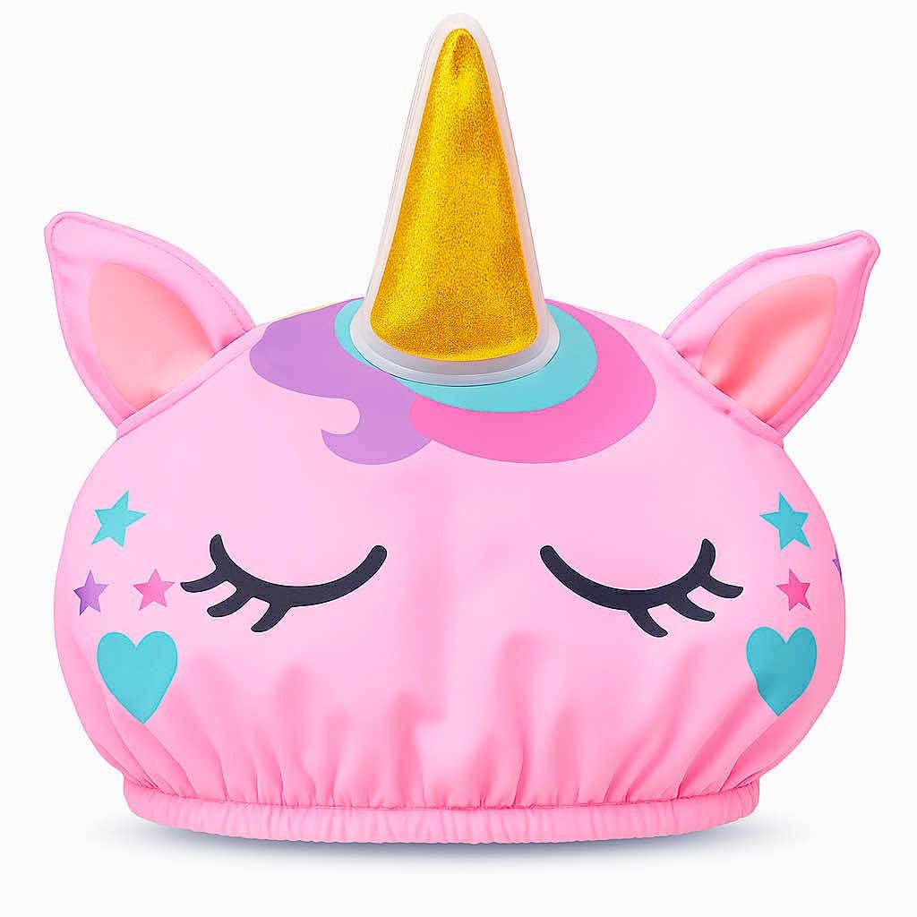 Niedliche Duschhaube für Kinder, Mädchen Duschhaube, Wasserfester Kinder Hut, Wiederverwendbar - Einhorn Design