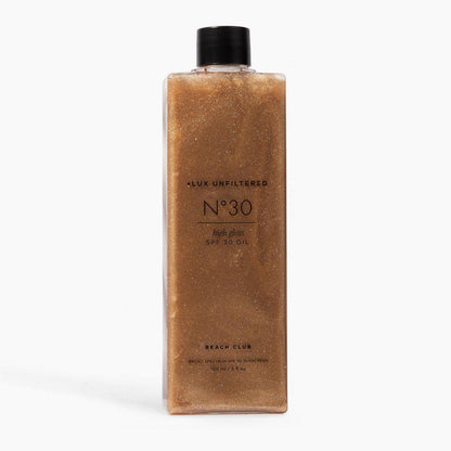 +Lux Unfiltered High Gloss N°30 Shimmer Body Oil mit SPF 30 – Bronzendes Körperöl mit Schimmer, Sonnenöl mit Lichtschutzfaktor, Breitband-Sonnenschutz SPF 30 – Jojoba- und Traubenkernöl – Oxybenzonfrei