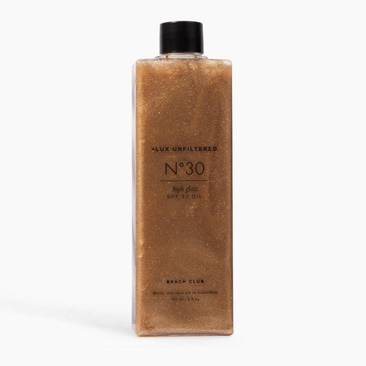 +Lux Unfiltered High Gloss N°30 Shimmer Body Oil mit SPF 30 – Bronzendes Körperöl mit Schimmer, Sonnenöl mit Lichtschutzfaktor, Breitband-Sonnenschutz SPF 30 – Jojoba- und Traubenkernöl – Oxybenzonfrei