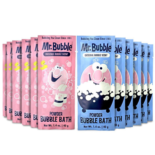 Mr. Bubble Retro Powder Bubble Bath Packung – Original Bubble Gum Duft – 1,4 oz, 12er-Pack