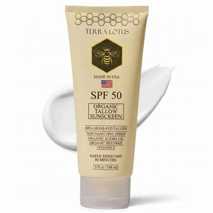 Bio-Talg Mineralsonnencreme LSF 50 – Für Gesicht und Körper – Mit 100 % grasgefüttertem Talg und nicht-nano Zinkoxid, riffsicher – 150 ml