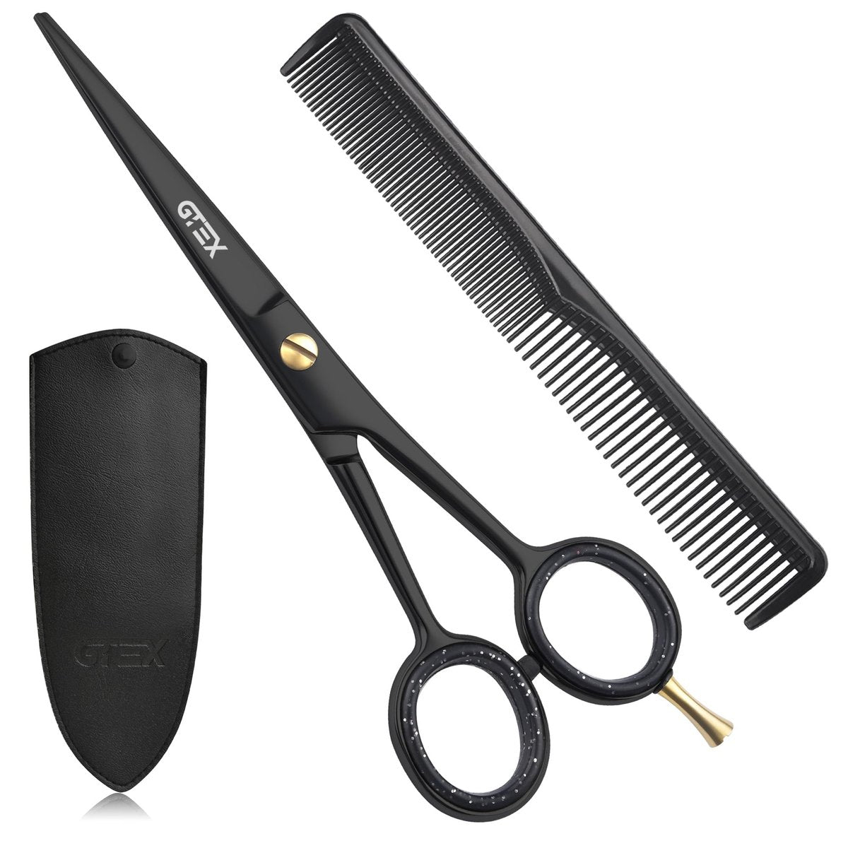 GTEX Haarschere 6,5 Zoll – Professionelle Friseurschere aus hochwertigem Kohlenstoffstahl für Damen und Herren – Super scharfe Haarschneideschere