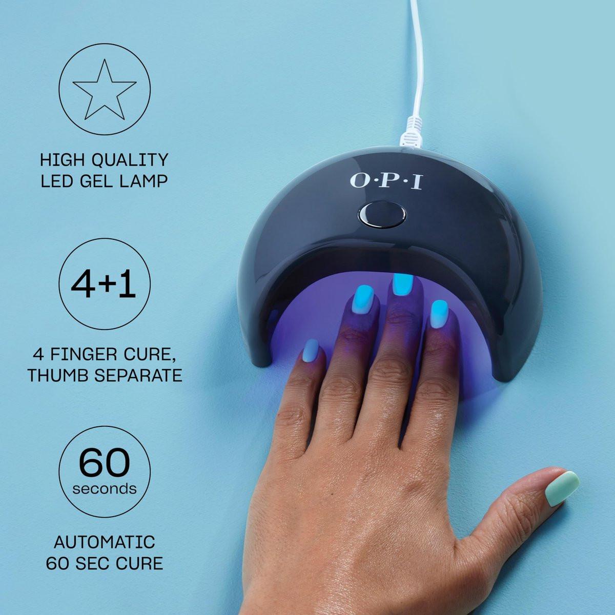 OPI GELement LED Aushärtungslampe für Gel-Nagellack | DIY professionelle Salonqualität | 4-Finger-Design & verspiegeltes Inneres | 60-Sekunden-Timer