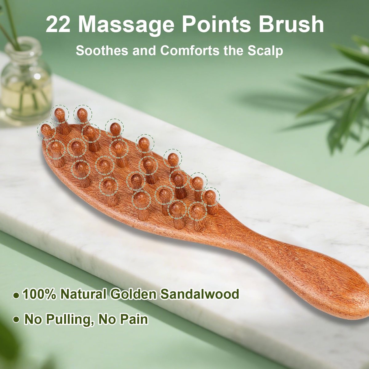 Dexspoeny 2er-Pack Loc-Kamm für Sisterlocks, Holz-Kopfhautmassagegerät für Dreadlocks, Sandelholz-Zahnkamm für Microlocs, natürliches Gua Sha-Kopfmassage-Werkzeug für Haarwachstum, Entspannung, Stress