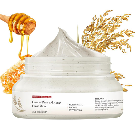 IREV Rice & Honey Glow Mask – Feuchtigkeitsspendende Gesichtsmaske für trockene & empfindliche Haut, 150 g