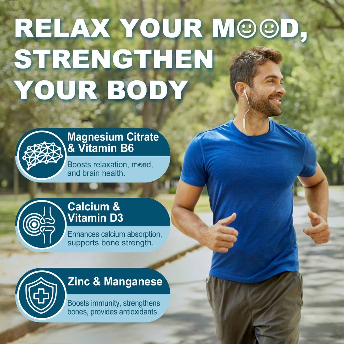 ELLAMENTZ Zuckerfreie Magnesiumcitrat Gummibärchen 500mg für Frauen und Männer, Chelat-Magnesium mit B6 gegen Verstopfung, Beruhigende Magnesium Gummis für die Stimmung, Calcium Magnesium Zink D3 für Knochen und Muskeln, 60 Stück
