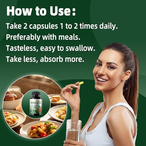 Berberin Supplement 1500mg, Liposomales Berberin mit Ceylon Zimt & Probiotika für Frauen und Männer, Himalaya Plus Extrakt, Unterstützt Darmgesundheit, Blutzuckerspiegel & Immunsystem, 60-Tage-Vorrat, 120 Kapseln