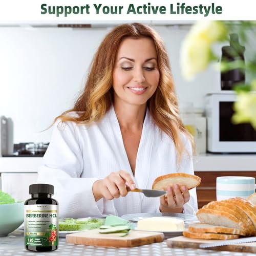 Berberin Supplement 1500mg, Liposomales Berberin mit Ceylon Zimt & Probiotika für Frauen und Männer, Himalaya Plus Extrakt, Unterstützt Darmgesundheit, Blutzuckerspiegel & Immunsystem, 60-Tage-Vorrat, 120 Kapseln