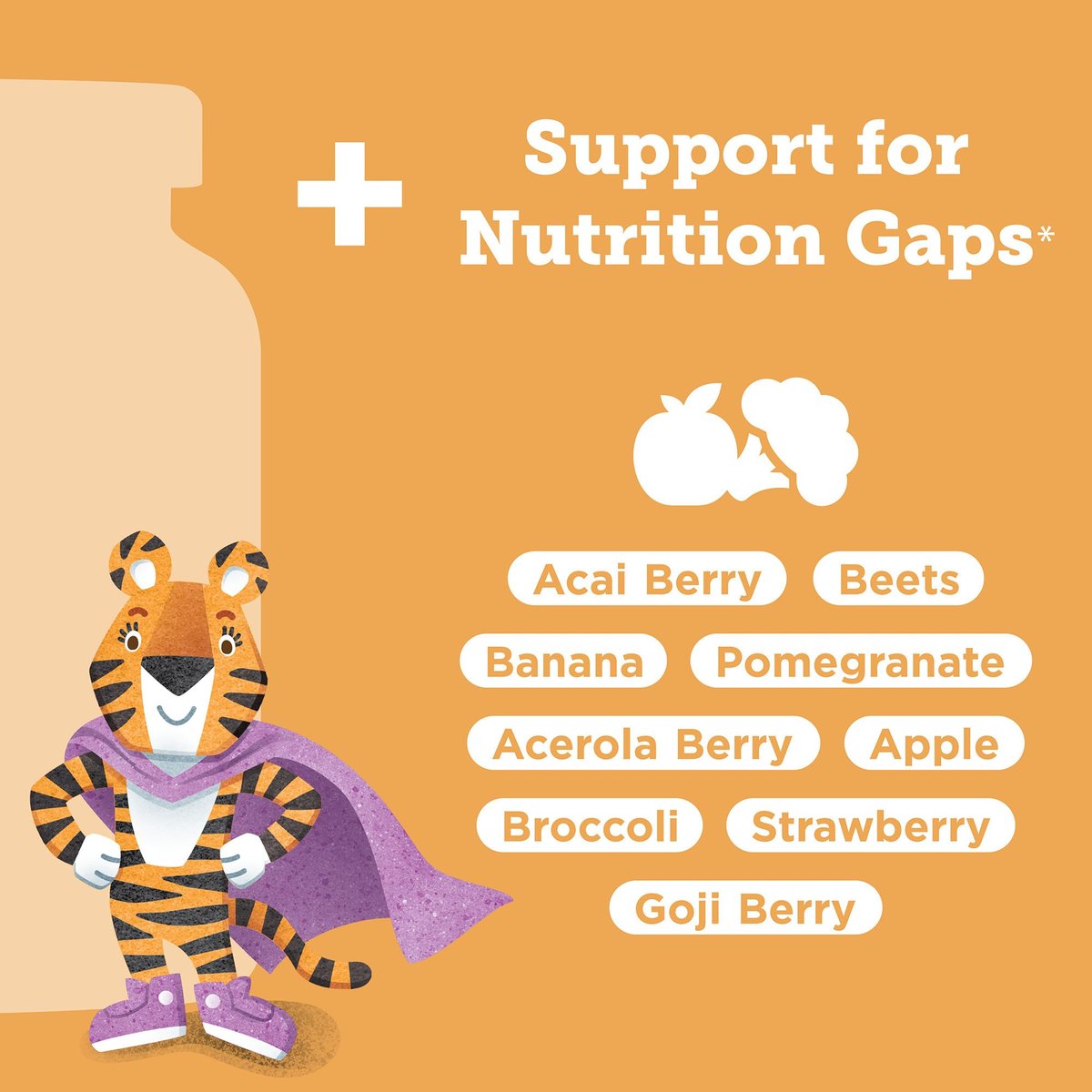 Hyland's Kids Multivitamin + Superfoods Boost, zuckerfreie Erdbeer-Gummibärchen mit Obst- und Gemüsemischung, 60 Stück