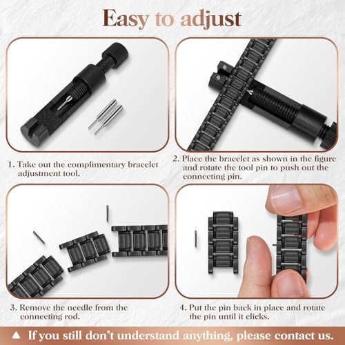 Mahnco Kupferarmband für Herren mit dreireihigen starken Magneten, magnetisches Armband & Lymphdrainage-Ringset mit verstellbarem Größenwerkzeug, magnetischer Schmuck (Schwarz)