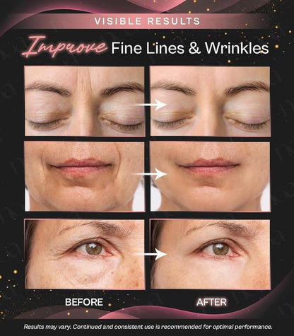 LuxeSkin 7-Farben-LED-Rotlicht-Therapie-Gesichtsmassagegerät für Gesicht und Hals, elektrisches Hautpflegegerät mit Vibration, Wärmemodus und Reisetasche