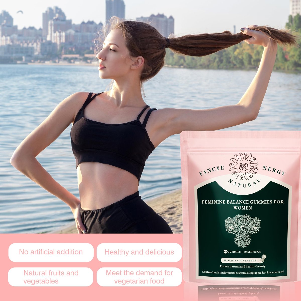 Weigloce Premium Feminine Balance Gummies für Frauen – Ananas-Gummis für die weibliche Gesundheit, Probiotika-Unterstützung, Immunsystem, glutenfrei, vegetarisch, mit Vitamin C, 60 Stück
