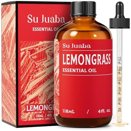 SU JUABA Zitronengras ätherisches Öl 118 ml – 100% rein natürlich für Diffuser, Hautpflege, Kerzenherstellung