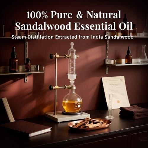 SU JUABA Sandelholzöl 118 ml – 100% natürliches Aromatherapieöl für Diffuser, Haut- und Haarpflege, DIY-Duft und Entspannung