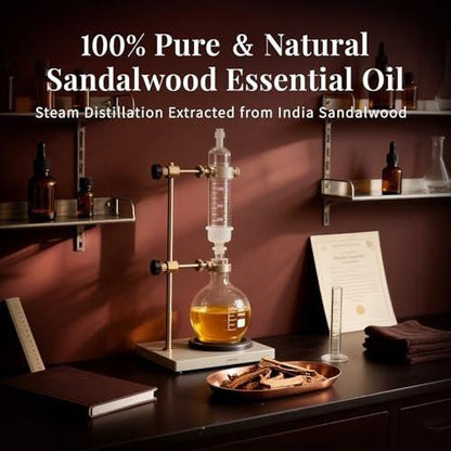SU JUABA Sandelholzöl 118 ml – 100% natürliches Aromatherapieöl für Diffuser, Haut- und Haarpflege, DIY-Duft und Entspannung